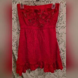 Twentyone Vibrant Red Strapless Top L